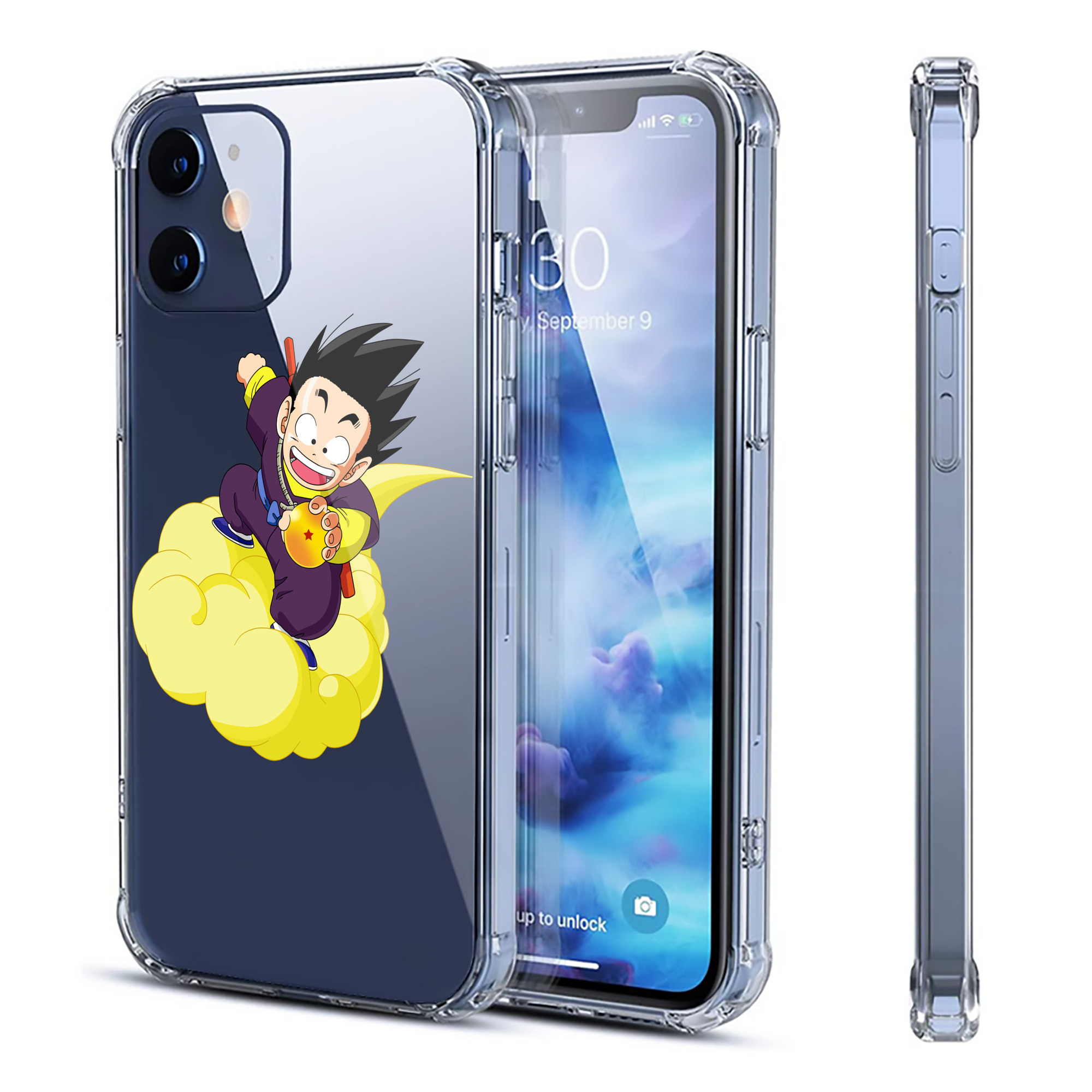 （画像用） ドラゴンボール 孫悟空（そん ごくう）Son Goku カカロット DRAGON BALL Kakarotto 【iPhone 12シリーズ対応】透明スマホケース（クリアソフトケース）
